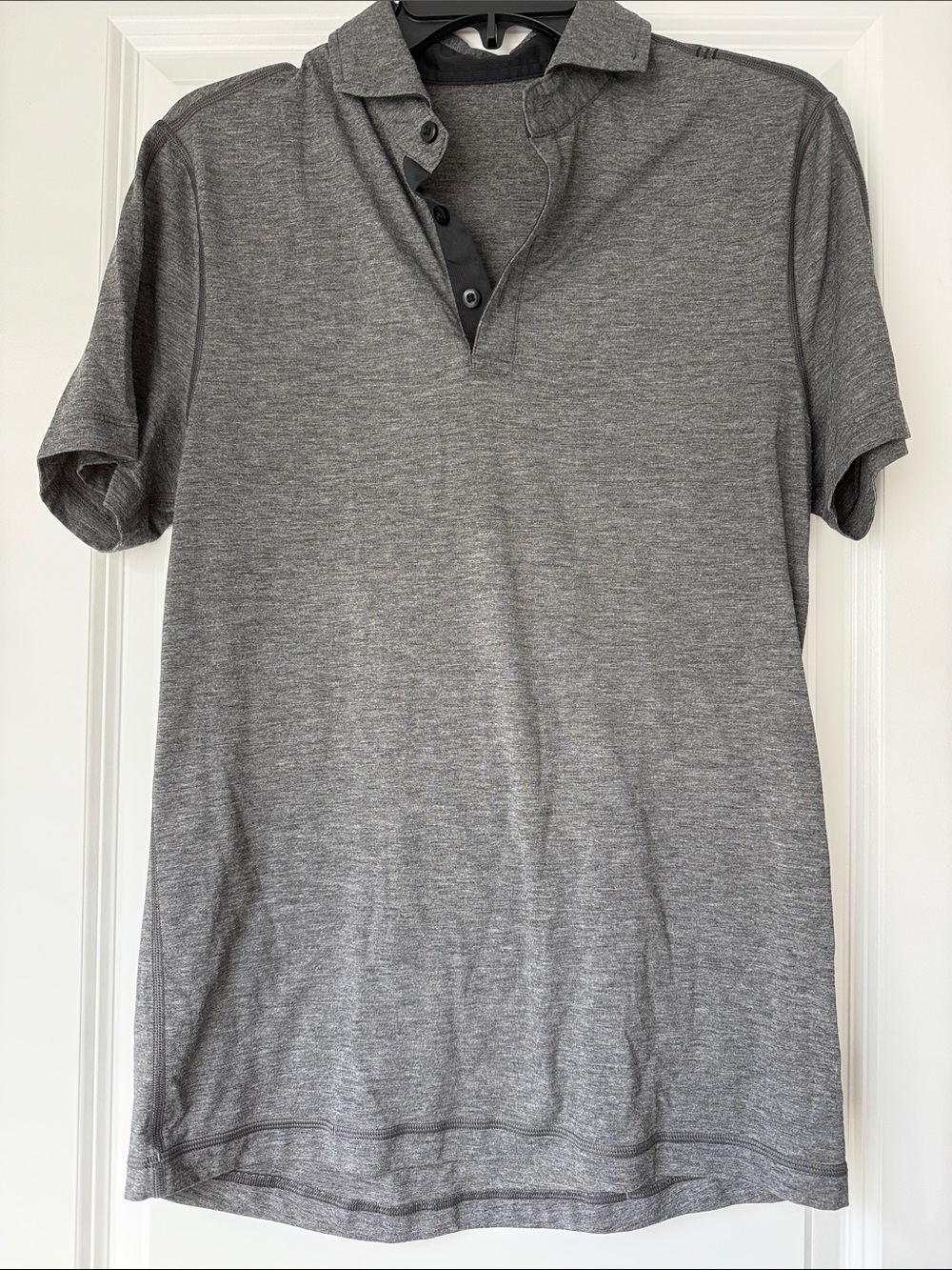 Lululemon Men's Grey Short-Sleeve Metal Vent Polo Shirt